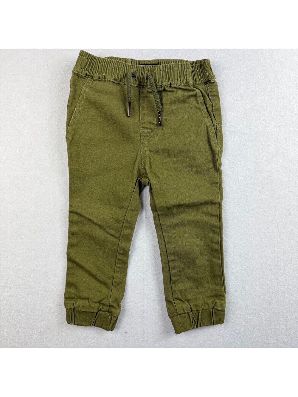 Hudson Baby Boys 2T Olive Green Jogger Pants Pull On Chino Drawstring